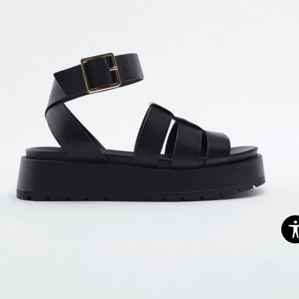 🖤HP🖤 Authentic Leather Zara Platform Chunky Fisherman Sandals US 9 EU 40 - Picture 5 of 12